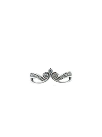 10K White Gold 0.30cttw Diamond Crown Ring, size 6.5