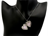 925 Sterling Silver Locket with Cubic Zirconia Cross and Decals with Chain - 18 Inches