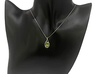 925 Sterling Silver Peridot & Diamond Necklace