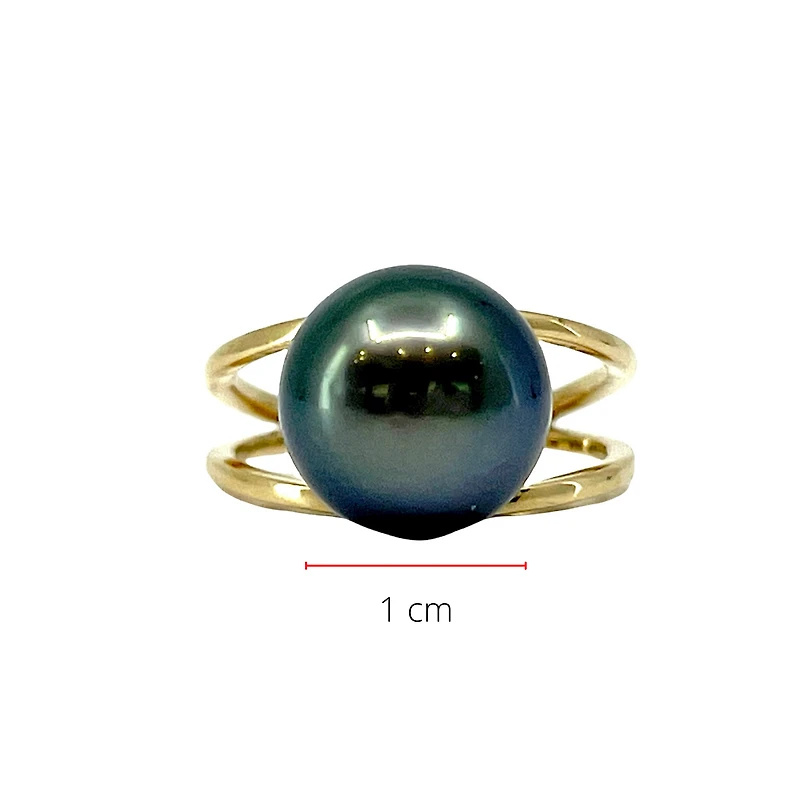 14K Yellow Gold Tahitian Pearl Ring
