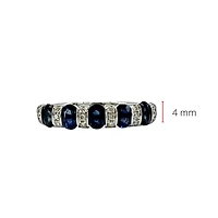 14K White Gold Genuine Sapphire Diamond Ring, size 7