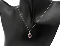 10K White Gold 0.35cttw Ruby and Diamond Necklace, 18"