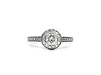 14K White Gold 0.77cttw Diamond Halo Engagement Ring,  6
