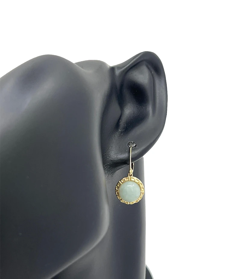 10K Yellow Gold 5.5cttw Jade Earrings