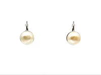 14K White Gold Cultured Pearl Earrings with Lever Backs