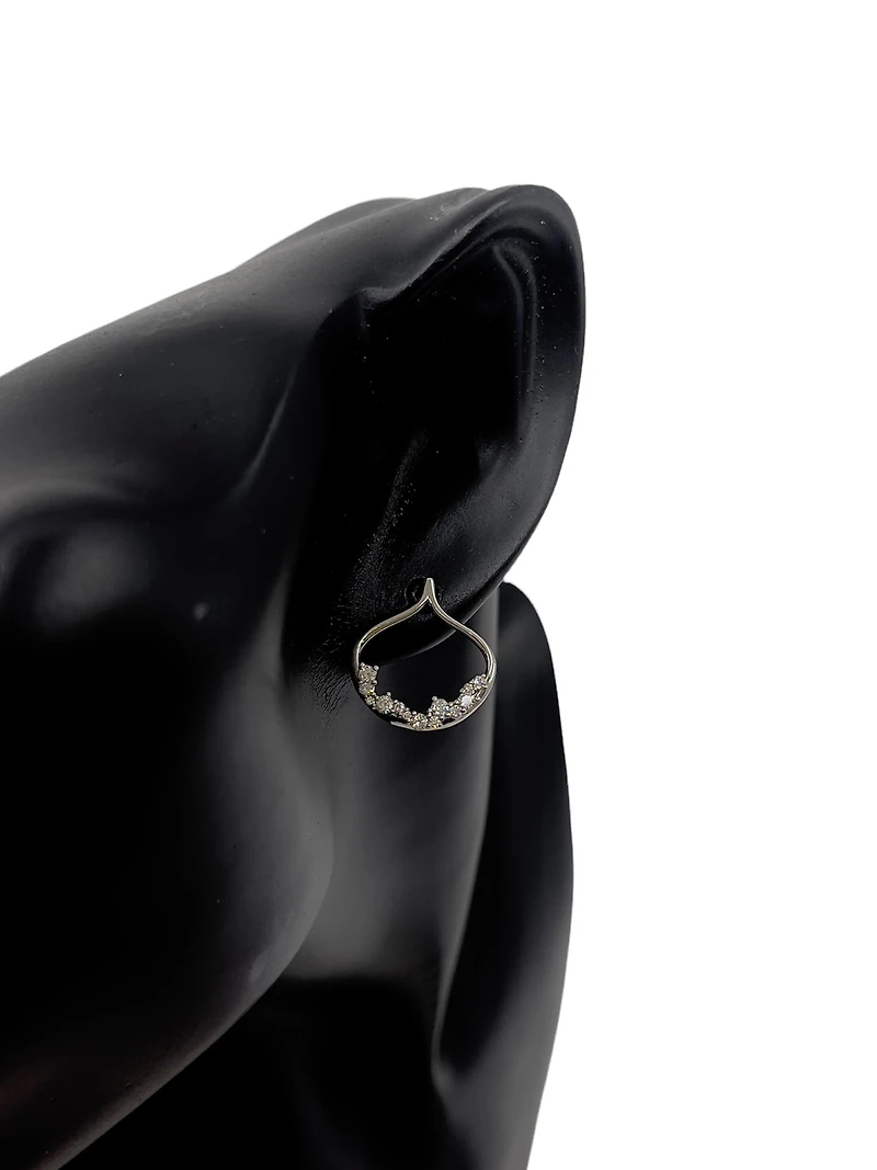 10K White Gold 0.46cttw Diamond Dangle Earrings