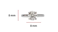 18K Lab Grown Round Brilliant Cut 1.69cttw Claw Set Diamond Ring