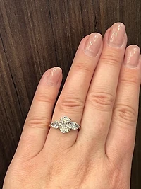 14K Yellow and White Gold 2.01cttw Oval Lab Grown Diamond Engagement Ring