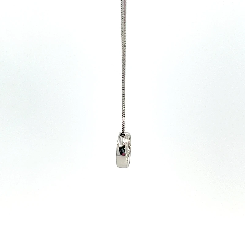 10K White Gold Diamond 0.075cttw Round Cut Pendant 18"