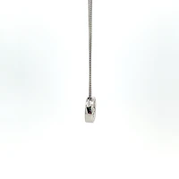 10K White Gold Diamond 0.075cttw Round Cut Pendant 18"