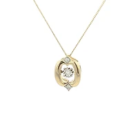 10K Yellow Gold 0.05cttw Diamond Pulse Pendant, 18"