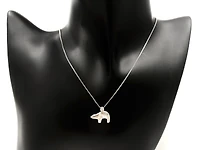 Sterling Silver 0.057cttw Canadian Diamond Polar Bear Pendant, 18"