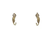 10K Yellow Gold 0.06cttw Diamond Half Hoop Earrings