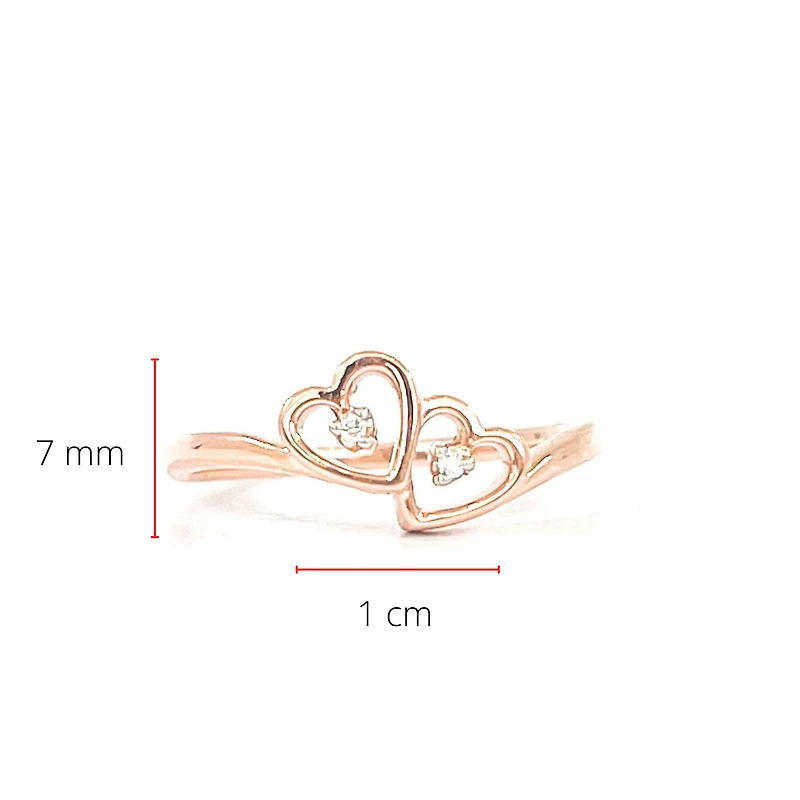 10K Rose Gold 0.01cttw Round Cut Diamond Ring, size 5.75 - 4.5