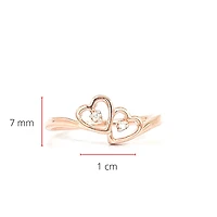 10K Rose Gold 0.01cttw Round Cut Diamond Ring, size 5.75 - 4.5