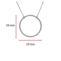 18K White Gold 0.50cttw Diamond Circle Pendant, 18"