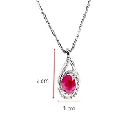 925 Sterling Silver Ruby & Diamond Necklace