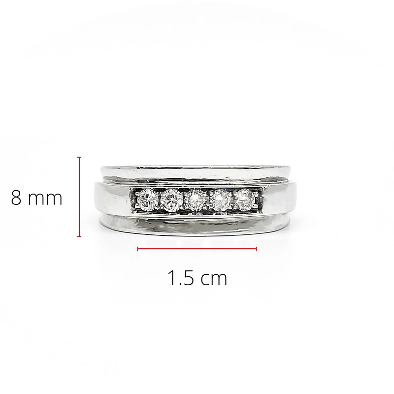 14K White Gold 0.30cttw Diamond Gents Ring, size 10