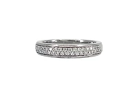 14K White Gold 0.36cttw Diamond Pave Set Ring- Size 6.5
