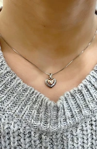 10K Rose Gold & Sterling Silver Diamond Necklace