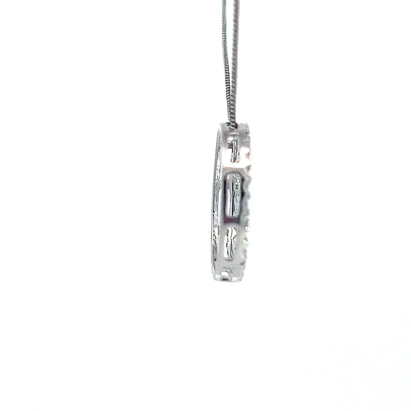 10K White Gold 0.05cttw Diamond Eternity Pendant - 18"