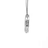 10K White Gold 0.05cttw Diamond Eternity Pendant - 18"