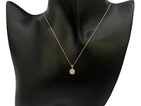 10K White & Yellow Gold 0.10cttw Diamond Pendant, 18"