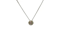 10K White Gold 0.20cttw Bezel Set Diamond Pendant, 18"
