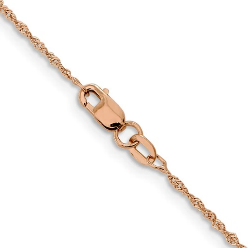 14K Rose Gold Singapore Chain - 1.0mm