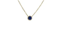 14K Yellow Gold 0.15cttw Lapis Lazuli and 0.04cttw Diamond Necklace, 18"