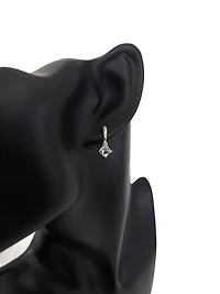 10K White Gold 1.10cttw Aquamarine and 0.012cttw Diamond Dangle Earrings