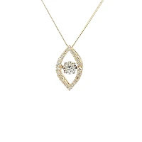 10K Yellow Gold 0.22cttw Diamond Pulse Pendant, 18"