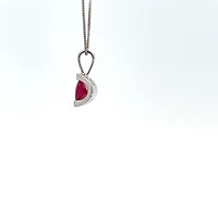 10K White Gold Genuine Ruby Pendant
