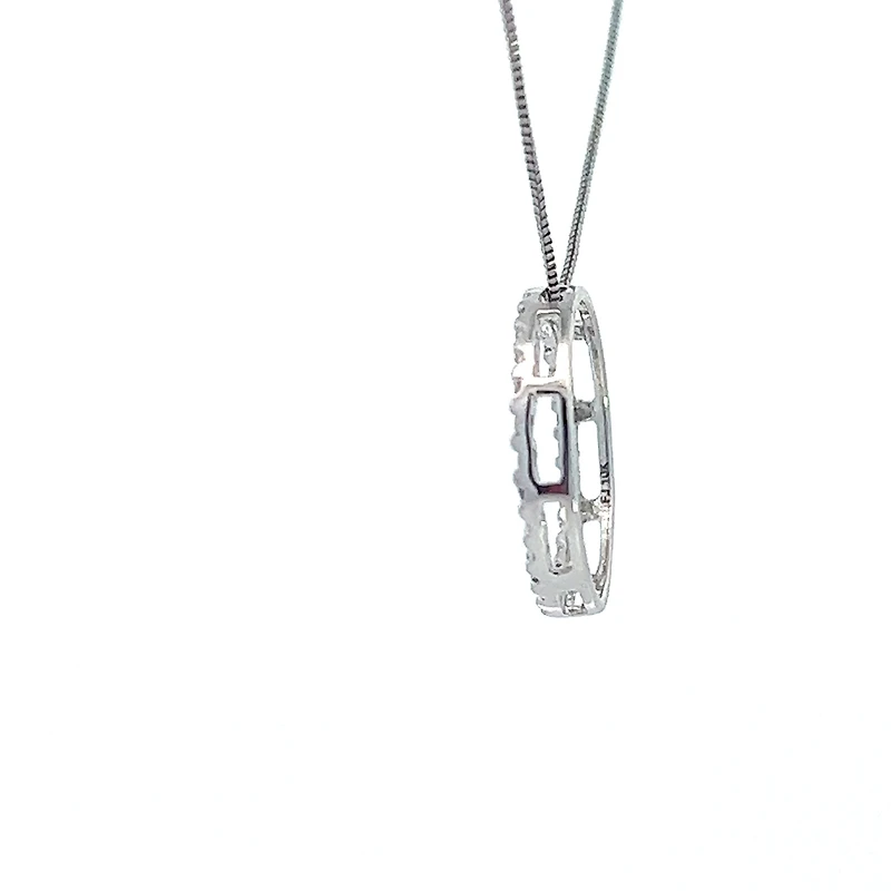 10K White Gold 0.05cttw Diamond Eternity Pendant - 18"