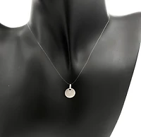 10K White Gold Charm Round Disc 13mm