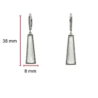 14K White Gold 5.64cttw White Topaz and 0.30cttw Diamond Dangle / Drop / Chandelier Earrings