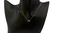 14K White Gold 0.62cttw Blue Topaz and 0.04cttw Diamond Necklace - 18 Inches
