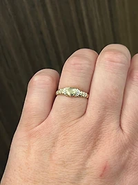 10K Yellow Gold 0.013cttw Diamond Signet Ring, size 6.5 - 4.5