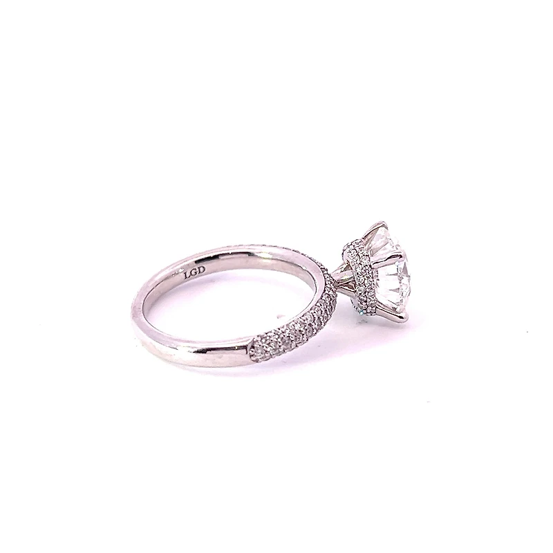 14K White Gold 3.62cttw Lab Grown Diamond Engagement Ring - /