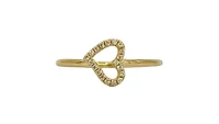14K Yellow Gold 0.08cttw Diamond Heart Ring, size 6.5