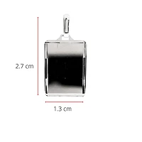 10K White Gold Diamond Cut Engravable Plate Charm - 18x13mm