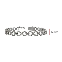14K White Gold 2.10cttw Diamond Infinity Tennis Bracelet, 7"