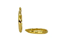 10K Yellow Gold 25mm Hammered Earrings