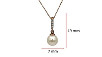 10K Rose Gold Fresh Water Pearl and Diamond Pendant, 18"