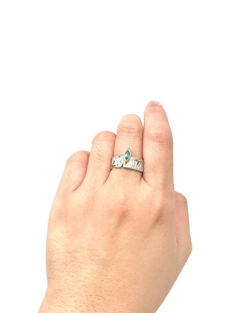 Silver and Blue Topaz Ring