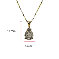 10K Two Tone Yellow and White Gold 0.222cttw Diamond Cluster Pear Shaped Necklace - 18 Inches
