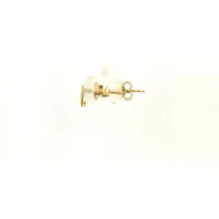 10K Yellow Gold Diamond Bar Solitaire Earrings 0.01cttw