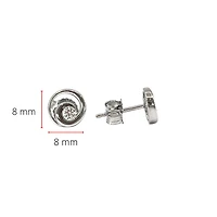 14K White Gold 0.128cttw Canadian Diamond Earring