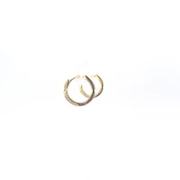 10K Gold 0.04cttw Diamond Hoop / Huggie / Hinged Earring
