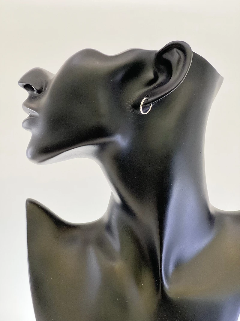 10K White Gold 12mm Sleeper/Keeper/Hoop Earrings